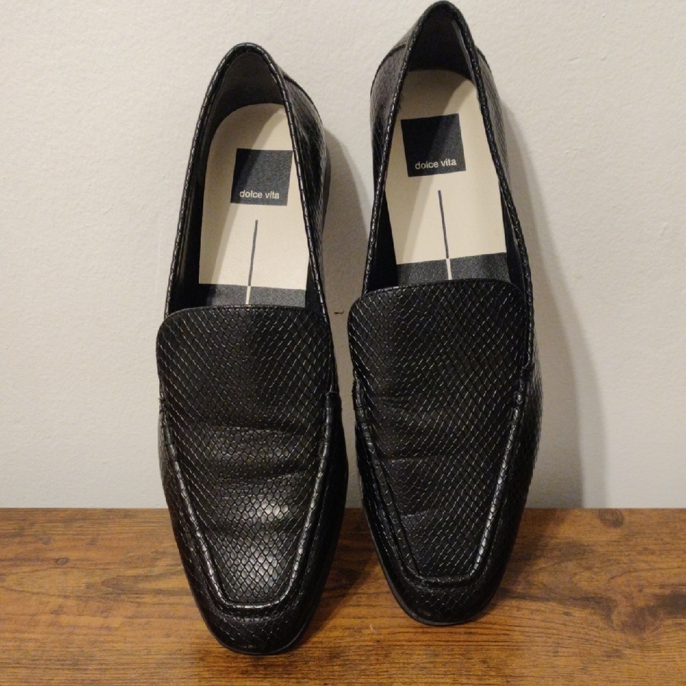Dolce Vita Black Leather Slip-On Loafers